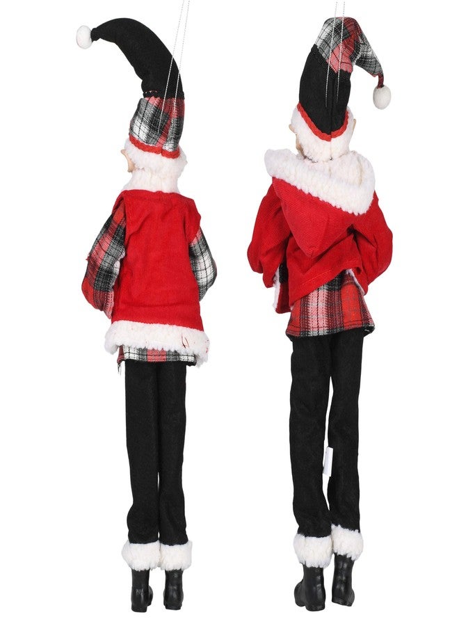 RAZ Imports Mister Snowman 16" Posable Elf Asst of 2 w/Cardinal Bird - Image 5